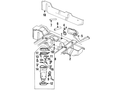 1995 Dodge Ram 3500 Fuel System Components Filter-Fuel Pump Module-Primary Diagram for 4864307