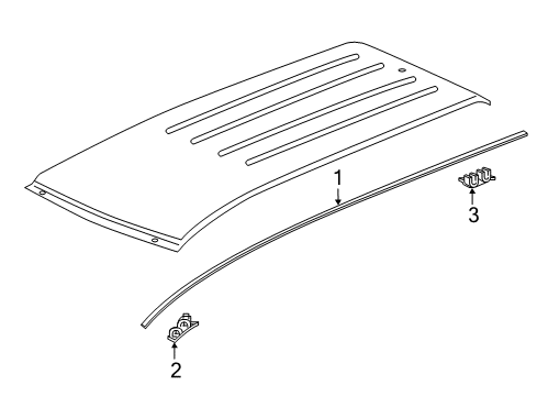 2018 Honda Odyssey Exterior Trim - Roof Molding Assy., R. Roof Diagram for 74306-THR-A01