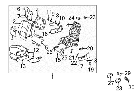 2004 Toyota Highlander Power Seats Seat Back Cover Diagram for 71074-48490-B0