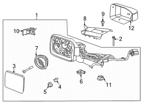 2021 Ford Bronco Mirrors Top Cover Bolt Diagram for -W721176-S450B