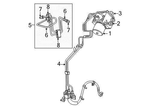2015 Ram 3500 ABS Components Anti-Lock Brake System Module Diagram for 68232683AF