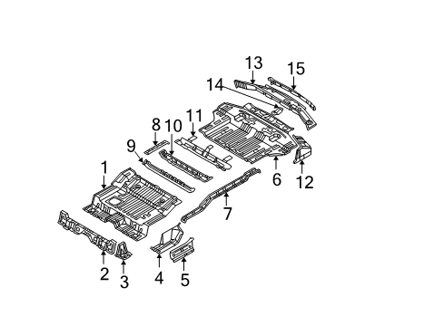 2006 Kia Sorento Rear Body Member-Rear Floor Side Diagram for 655413E100