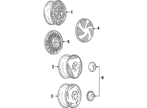 1989 Pontiac Bonneville Wheels Wheel Trim Cover Assembly Diagram for 25532203
