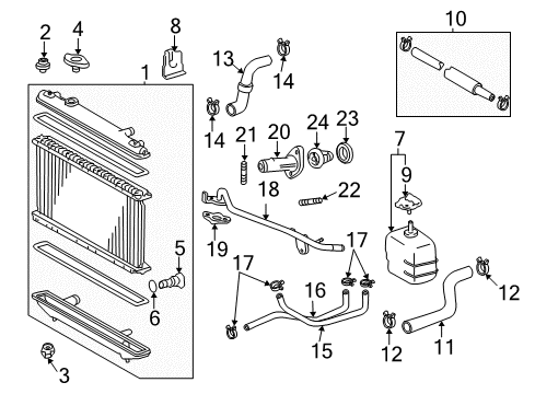 Diagram for 2002 Toyota Camry Radiator & Components 