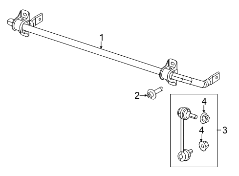 2022 Jeep Cherokee Stabilizer Bar & Components - Rear Bar-Rear Suspension Diagram for 68348719AB