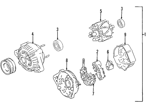 1996 Lexus LX450 Alternator Reman Alternator Diagram for 27060-66070-84