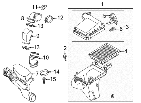 2011 Toyota Prius Filters Resonator Assembly Diagram for 17750-37010