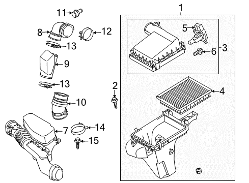 2012 Toyota Prius Powertrain Control Air Inlet Tube Diagram for 17881-37120