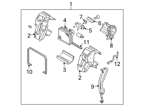 2004 Infiniti M45 Air Conditioner Heating Unit-Front Diagram for 27110-AR204