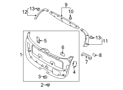 2013 Kia Sorento Interior Trim - Lift Gate FASTENER Diagram for KKY0668865BH9