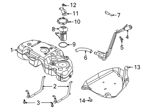 2021 Ford Bronco Sport Fuel Supply Fuel Pump Diagram for HX7Z-9350-B