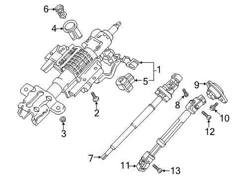 2020 Ford F-150 Steering Column Assembly Steering Column Diagram for HL3Z-3C529-J
