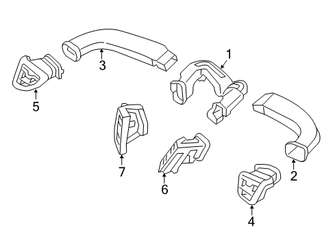 2013 Hyundai Veloster Ducts Duct Assembly-Side Air Ventilator, RH Diagram for 97490-2V000-PD5