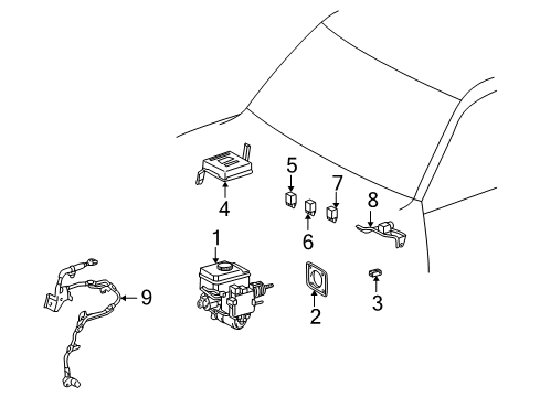 2000 Lexus LX470 Hydraulic System Master Cylinder Retainer Diagram for 47264-60020