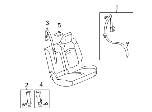 2016 Chevrolet Traverse Seat Belt Center Buckle Diagram for 19301274