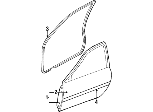 1988 Ford Festiva Door & Components, Exterior Trim Side Molding Diagram for E8BZ6120878B