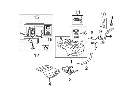 2012 Honda Pilot Fuel Injection Injector Assembly, Fuel Diagram for 16450-RN0-A01