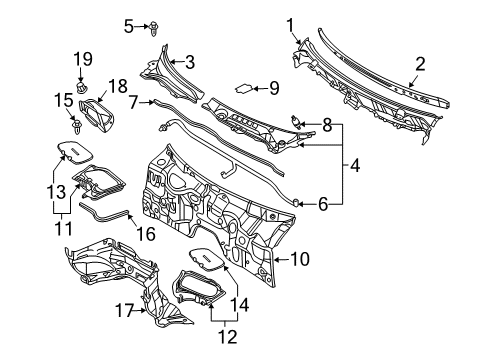2005 Infiniti FX45 Cowl Cover-Battery Connector Diagram for 65278-CG000
