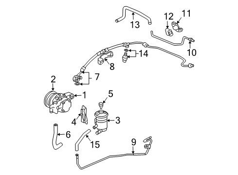 2005 Honda Accord P/S Pump & Hoses Pump Sub-Assembly, Power Steering Diagram for 56110-RAA-A04