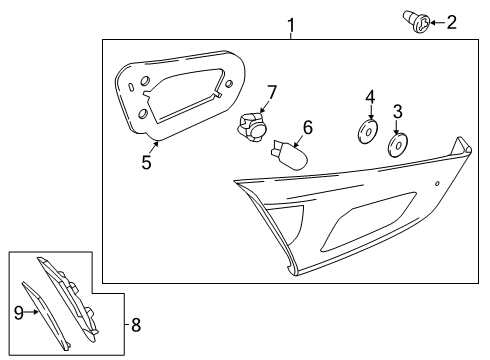 2019 Toyota Yaris Bulbs Back Up Lamp Bulb Socket Diagram for 90118-WB419