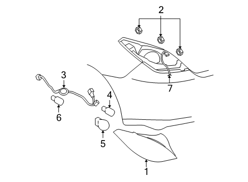 2008 Pontiac G6 Tail Lamps Lamp Asm-Tail (L.H.) Diagram for 15942812