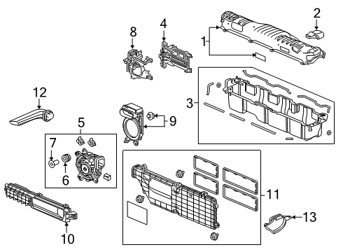 2019 Honda Insight Battery FRAME, FAN Diagram for 1D970-6L2-A00