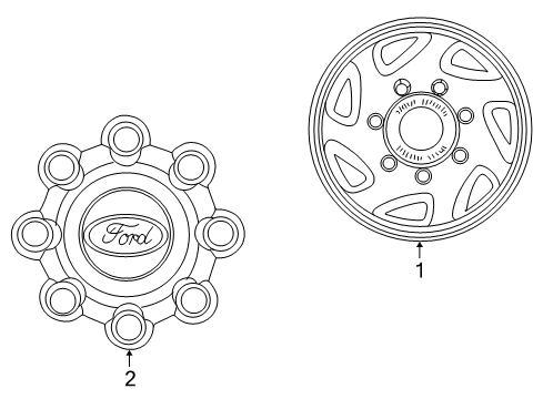 2003 Ford Excursion Wheel Covers & Trim Wheel Cap Diagram for 3C3Z-1130-AA