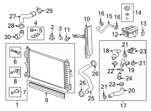2016 Chevrolet Cruze Limited Radiator & Components Temperature Sensor Diagram for 55591002