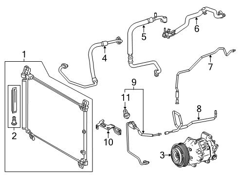 2015 Lexus RC F Air Conditioner Tube Sub-Assembly, Suction Diagram for 88707-24040