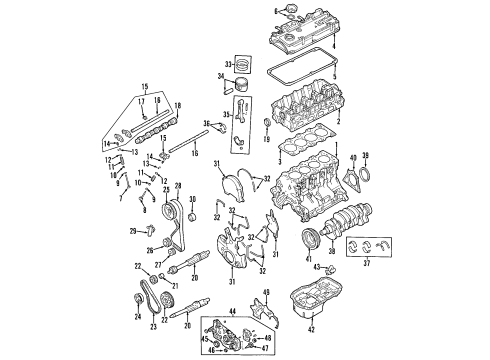 2006 Mitsubishi Eclipse Belts & Pulleys Bearing-Crankshaft Diagram for MD351820