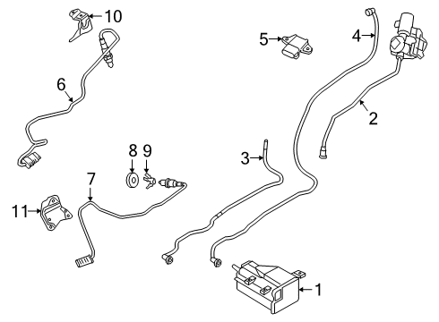 2020 BMW X7 Emission Components Tank Evap Line With Pressure Diagram for 13908664931