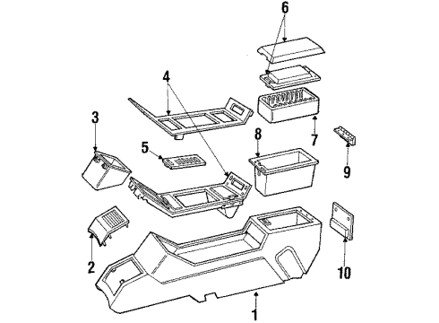 1988 Oldsmobile Toronado Console Cnsl Asm -*Very Dark Sapphire* Diagram for 1643674