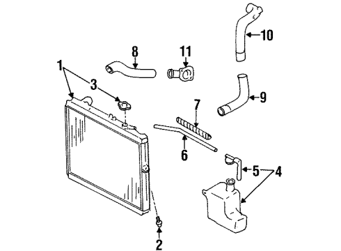 1995 Kia Sportage Radiator & Components Outlet-COOLANT Diagram for 0FE1H15172A