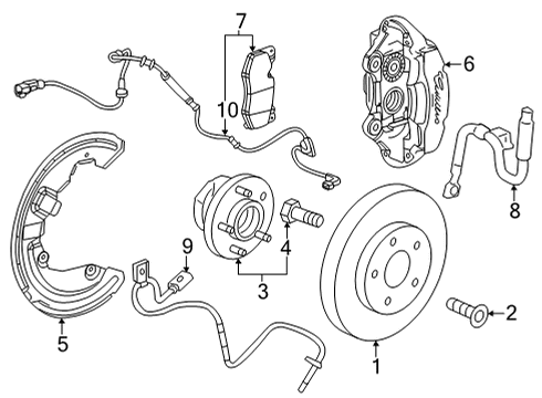 2020 Cadillac CT4 Anti-Lock Brakes Brake Pads Diagram for 84776461