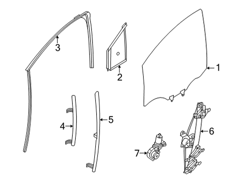 2020 Nissan Versa Front Door Glass Run Rubber-Front Door, LH Diagram for 80331-5EF0A