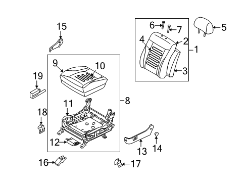 2007 Kia Amanti Power Seats Switch Assembly-Power Front Diagram for 889953F010