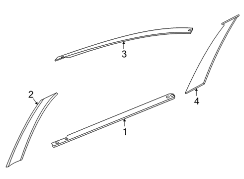 2021 Nissan Sentra Exterior Trim - Rear Door Cover-Rear Door Sash, LH Diagram for 822D3-6LE0A