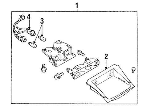 1996 Ford Probe Bulbs High Mount Lamp Diagram for F32Z13A613A