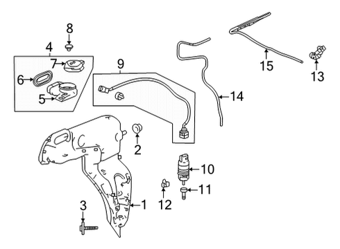 2021 Acura TLX Wipers Tube Assembly (4X7X790) Diagram for 76840-TGV-A01