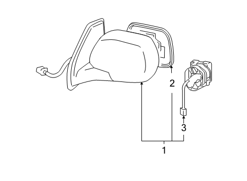 2006 Lexus GX470 Outside Mirrors Mirror Assy, Outer Rear View, LH Diagram for 87940-6A301-G0