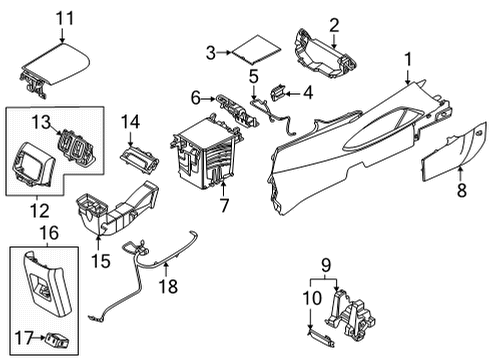 2022 Hyundai Tucson Console UNIT ASSY-MOOD LAMP Diagram for 92910-G8AA0