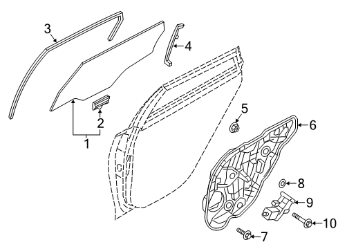 2017 Kia Optima Rear Door Grip Assembly-Rear Door Glass Diagram for 83412-D4000