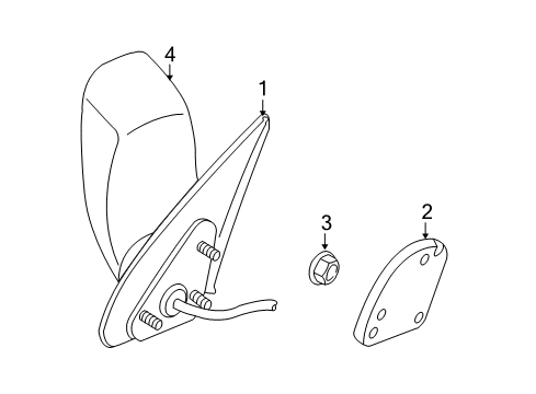 2004 Jeep Grand Cherokee Outside Mirrors Driver Side Mirror Outside Rear View Diagram for 55155233AE