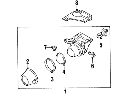 1999 Mitsubishi 3000GT Fog Lamps Lamp Kit, Fog Diagram for MR124522