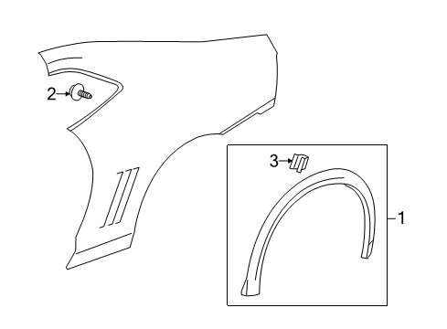 2015 Chevrolet Camaro Exterior Trim - Quarter Panel Molding Asm-Rear Wheel Opening Rear *Service Primer Diagram for 23240650