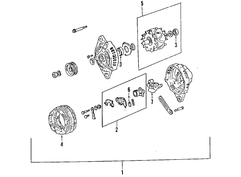 1999 Hyundai Sonata Alternator Bearing-Front Diagram for 37334-32700