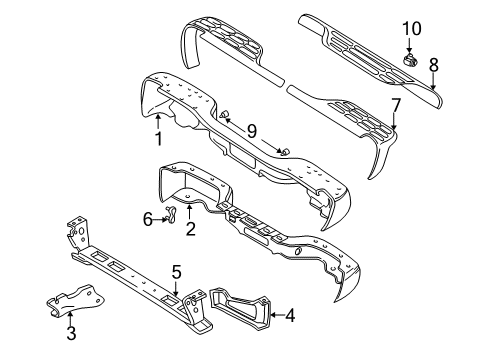 2002 GMC Yukon Rear Bumper Impact Bar Diagram for 19121287
