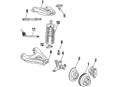 1986 Buick Regal Front Brakes Front Chassis Springs Diagram for 14029388