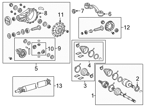 Diagram for 2012 Toyota Sequoia Axle & Differential - Rear 