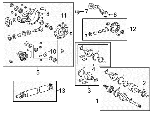 2012 Toyota Sequoia Axle & Differential - Rear Pinion Assembly Diagram for 41201-09870